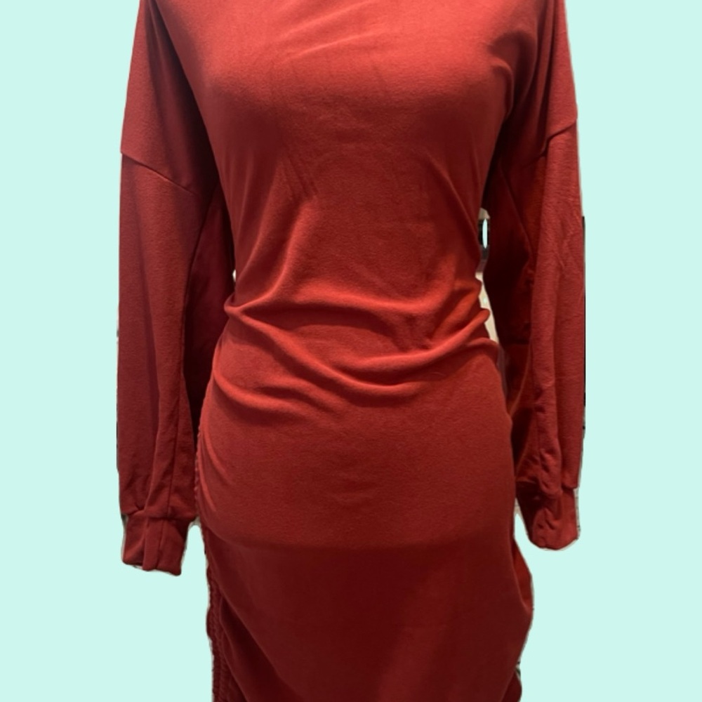 Elegant Red Long Sleeve Dress